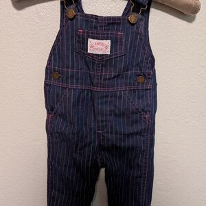 Healthtex Kids Overalls - Dark Blue with Pink Stripes